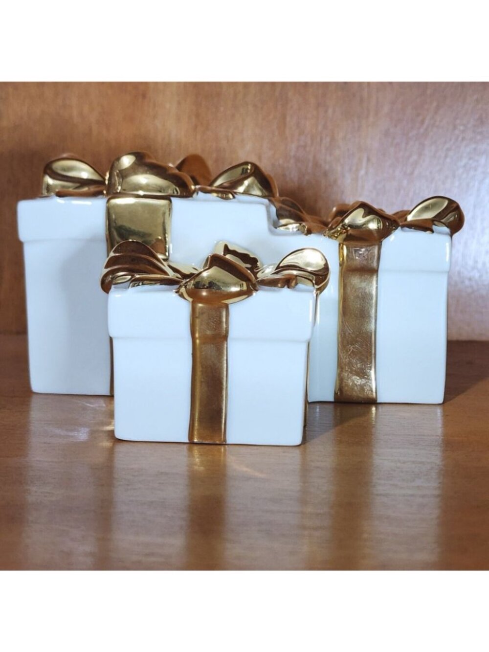 Mikasa Holiday Elegance Candle Holder Vintage Fine Porcelain Cream Triple Gift - Picture 2 of 9